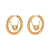 Wholesale Women's Stainless Steel Electroplated 18K Gold Hoop Earrings With Niche Design