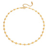 Wholesale Women's Stainless Steel Electroplated 18K Gold Necklace With Fivepointed Star Cut Out Fourleaf Clover Heart And Round Beads