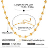 Wholesale Women's Stainless Steel Electroplated 18K Gold Necklace With Fivepointed Star Cut Out Fourleaf Clover Heart And Round Beads