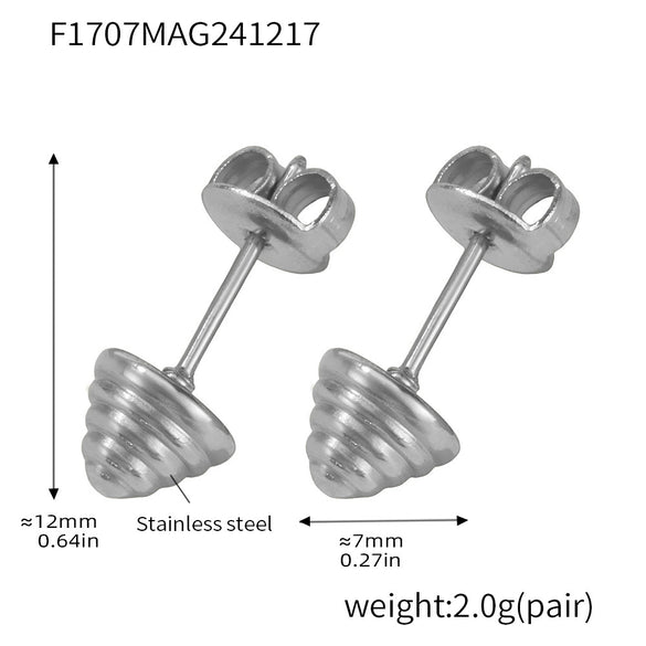 Wholesale Women's 316L Stainless Steel Electroplated Light Luxury Geometric Camellia Doublesided Earrings