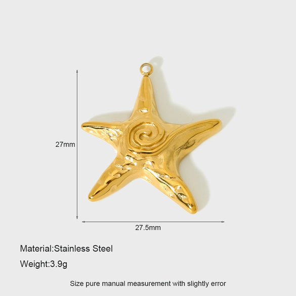 Wholesale Women's Stainless Steel Electroplated Marine Series Accessories With Hirback Pattern And Cute Starfish Lobster Koi Pendant For Diy