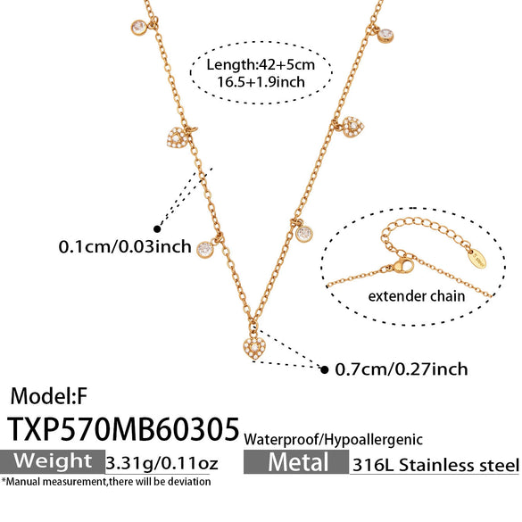Wholesale Women's Stainless Steel Electroplated Necklace And Bracelet Set With Cross Crown Roman Numerals Pattern