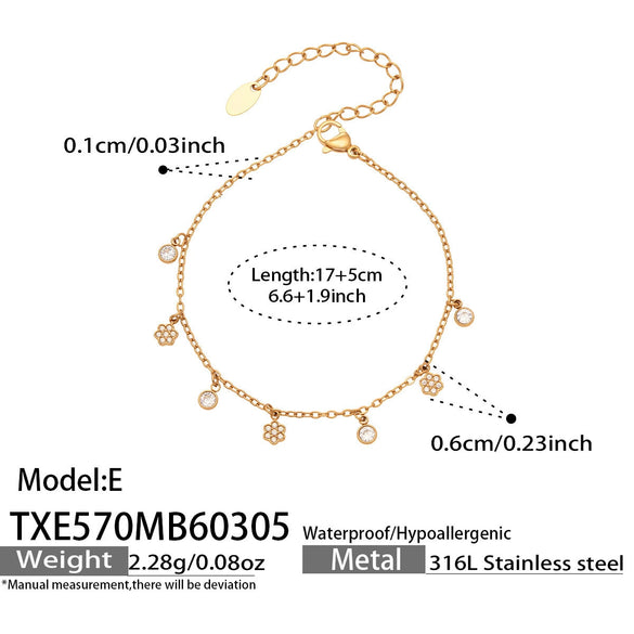 Wholesale Women's Stainless Steel Electroplated Necklace And Bracelet Set With Cross Crown Roman Numerals Pattern