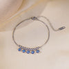 Wholesale Women's Stainless Steel Electroplated Necklace Suit With Blue Eyes And Devil's Eye Design