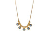 Wholesale Women's Stainless Steel Electroplated Necklace Suit With Blue Eyes And Devil's Eye Design