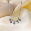 Wholesale Women's Stainless Steel Electroplated Necklace Suit With Blue Eyes And Devil's Eye Design