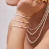 Wholesale Women's Stainless Steel Electroplated Pearl Beaded Necklace And Bracelet Jewelry Set