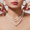 Wholesale Women's Stainless Steel Electroplated Pearl Beaded Necklace And Bracelet Jewelry Set
