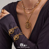 Wholesale Women's Stainless Steel Electroplated Romanstyle Bamboo Pendant Necklace And Bracelet Accessory