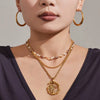 Wholesale Women's Stainless Steel Electroplated Romanstyle Bamboo Pendant Necklace And Bracelet Accessory