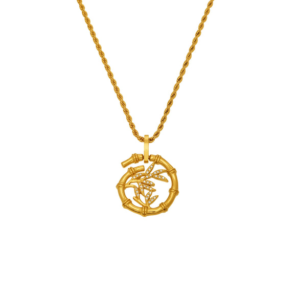 Wholesale Women's Stainless Steel Electroplated Romanstyle Bamboo Pendant Necklace And Bracelet Accessory
