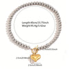 Wholesale Women's Stainless Steel Electroplated Round Bead Heart Geometric Twotone Necklace With Ot Clasp