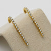 Wholesale Women's Stainless Steel Electroplated Singlerow Diamond Stud Earrings With Geometric Design