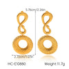 Wholesale Women's Stainless Steel Electroplated Snakeshaped Geometric Animal Zodiac Earrings