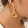 Wholesale Women's Stainless Steel Electroplated Snakeshaped Geometric Animal Zodiac Earrings