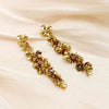 Wholesale Women's Stainless Steel Electroplated Three Dimensional Flower Tassel Earrings
