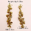 Wholesale Women's Stainless Steel Electroplated Three Dimensional Flower Tassel Earrings