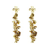 Wholesale Women's Stainless Steel Electroplated Three Dimensional Flower Tassel Earrings