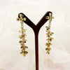 Wholesale Women's Stainless Steel Electroplated Three Dimensional Flower Tassel Earrings