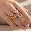 Wholesale Women's Stainless Steel Electroplated Ushaped Love Heart Ring Niche Style