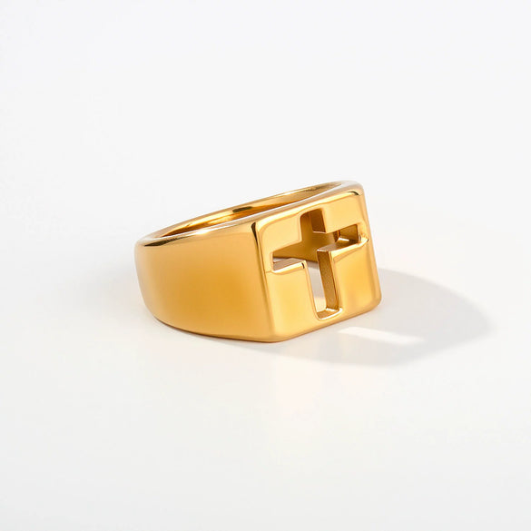 Wholesale Women's Stainless Steel Electroplated Ushaped Love Heart Ring Niche Style