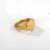 Wholesale Women's Stainless Steel Electroplated Ushaped Love Heart Ring Niche Style
