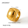 Wholesale Women's Stainless Steel Exaggerated Spherical Ring With Geometric Design And 18K Gold Electroplating Fashion Personality Trendy Jewelry