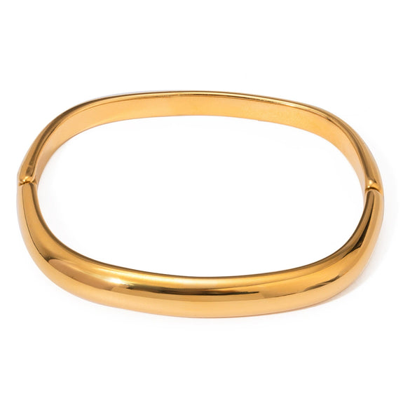 Wholesale Women's Stainless Steel Exaggerated Square Medieval Style Geometric Buckle Bracelet Jewelry With Electroplating
