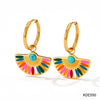 Wholesale Women's 316 Stainless Steel Fan Earrings With Geometric Pattern And Electroplating Process Simple Fashion Atmosphere Niche Design