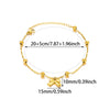 Wholesale Women's Stainless Steel Fashion Anklets With Bow And Letters Numbers Text Pattern