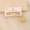 Wholesale Women's Stainless Steel Fashion Heart Pattern Electroplated Earrings With Stars And Crosses