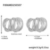 Wholesale Women's 316L Stainless Steel Fashion Heavy Industry Casting Geometric Cshaped Multilayer Line Winding Electroplated Earrings