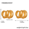 Wholesale Women's 316L Stainless Steel Fashion Heavy Industry Casting Geometric Cshaped Multilayer Line Winding Electroplated Earrings