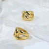 Wholesale Women's Stainless Steel Fashion Interwoven Winding Ring With Letters Numbers Text Pattern And Electroplating