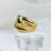 Wholesale Women's Stainless Steel Fashion Interwoven Winding Ring With Letters Numbers Text Pattern And Electroplating