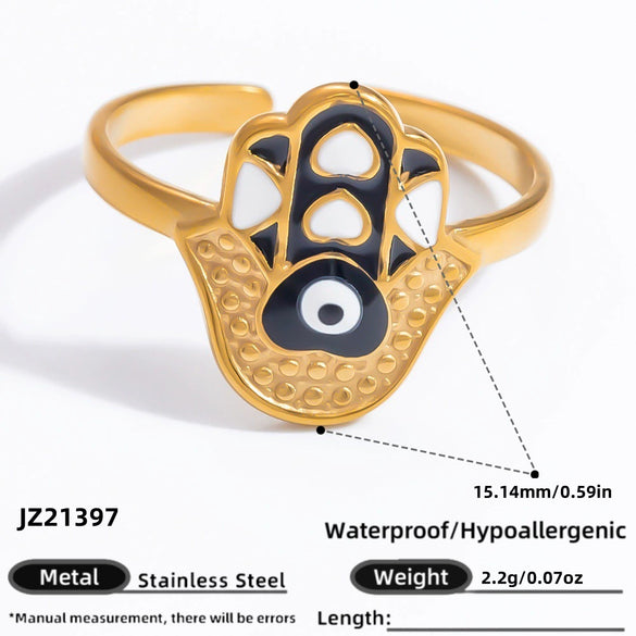 Wholesale Women's Stainless Steel Fashion Jewelry Electroplated Ring With Heart Wave Geometric Animal Zodiac Letter Number And Text Patterns