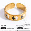 Wholesale Women's Stainless Steel Fashion Jewelry Electroplated Ring With Heart Wave Geometric Animal Zodiac Letter Number And Text Patterns