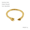 Wholesale Women's Stainless Steel Fashion Open Ring With Geometric Design And Electroplating Treatment
