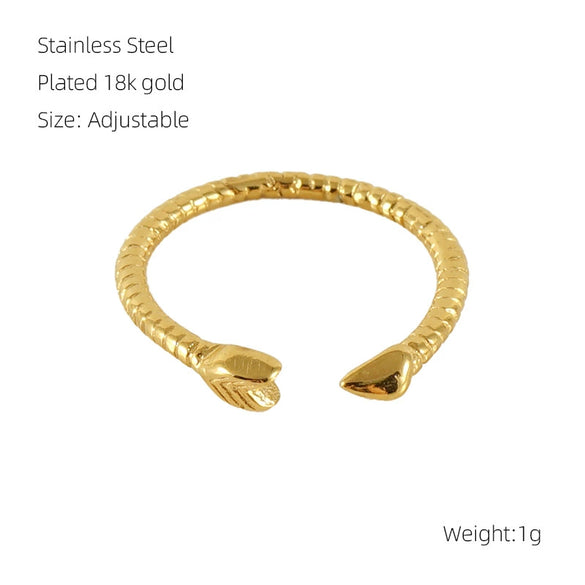 Wholesale Women's Stainless Steel Fashion Open Ring With Geometric Design And Electroplating Treatment