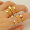 Wholesale Women's Stainless Steel Fashion Open Ring With Geometric Design And Electroplating Treatment