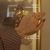 Wholesale Women's Stainless Steel Finger Bracelet With Zircon Pearl Geometric Design Electroplating Treatment Light Luxury High Sense