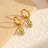 Wholesale Women's Stainless Steel Fivepointed Star Geometric Little Fresh Style Pvd Furnace Vacuum Real Gold Plated Earrings