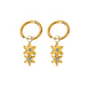 Wholesale Women's Stainless Steel Fivepointed Star Geometric Little Fresh Style Pvd Furnace Vacuum Real Gold Plated Earrings