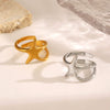 Wholesale Women's Stainless Steel Fivepointed Star Ring With Electroplating Treatment