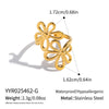 Wholesale Women's Stainless Steel Floral Open Ring With Vacuum Real Gold Plating In Pvd Furnace Artistic Retro Style