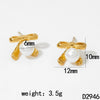 Wholesale Women's Stainless Steel Flower And Bow Earrings With Electroplating