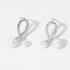 Wholesale Women's Stainless Steel Flower And Bow Earrings With Electroplating