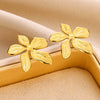 Wholesale Women's Stainless Steel Flower Design Earrings With Electroplating Retro Simple And Fashionable