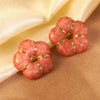 Wholesale Women's 304 Stainless Steel Flower Dripping Oil Enamel Earrings