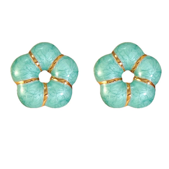 Wholesale Women's 304 Stainless Steel Flower Dripping Oil Enamel Earrings